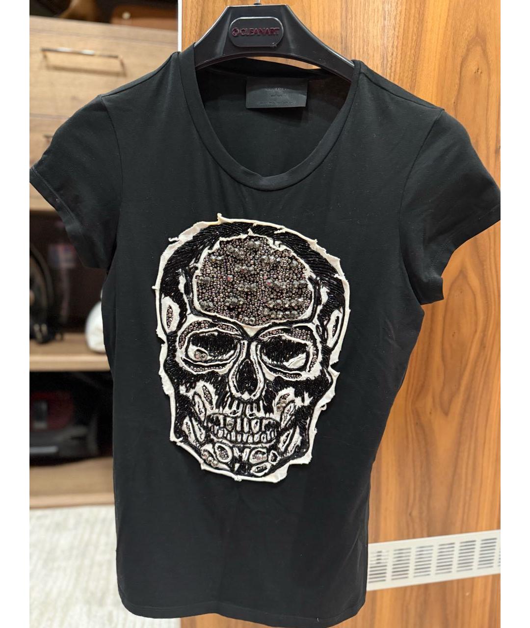 PHILIPP PLEIN Черная хлопковая футболка, фото 4