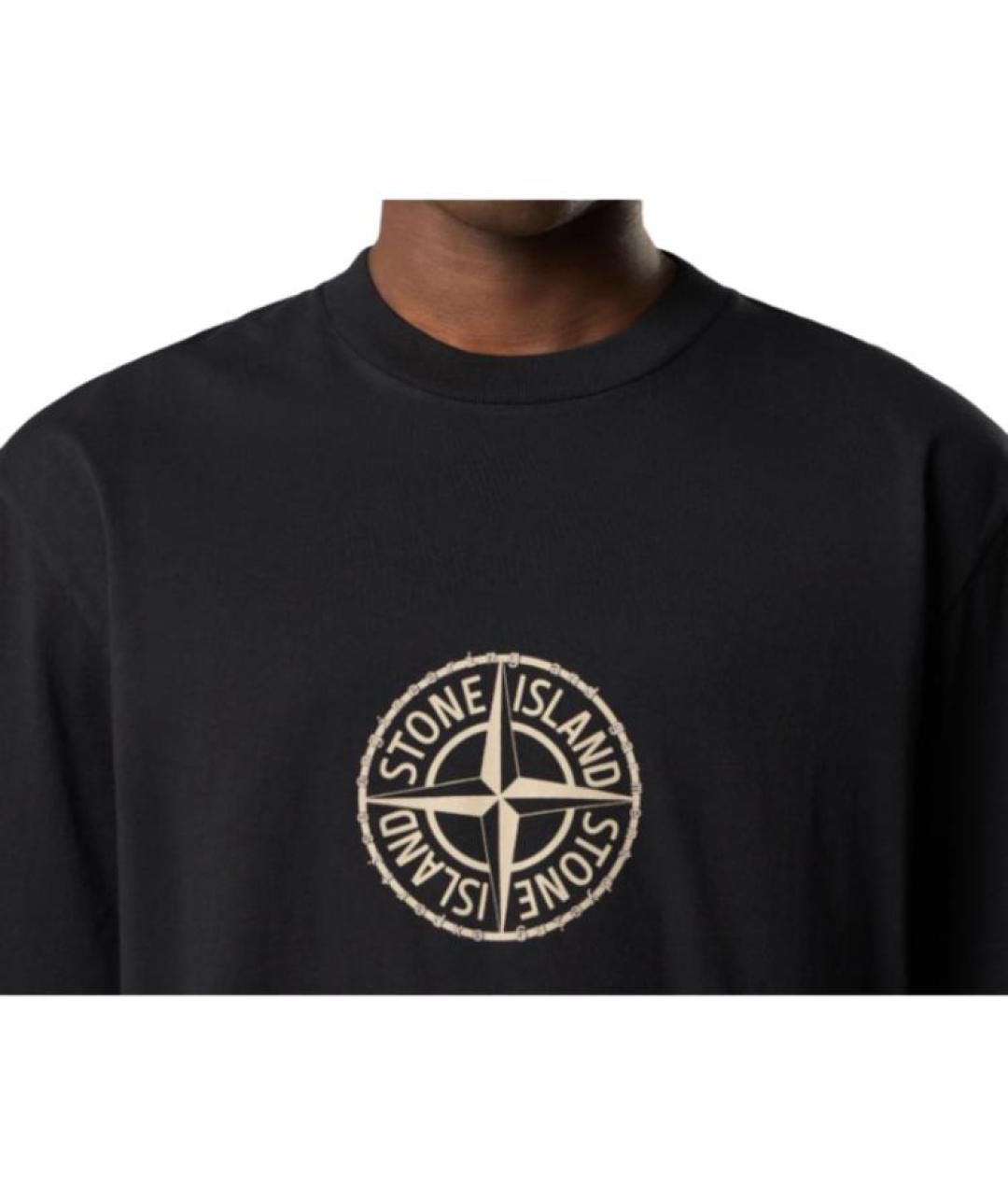 STONE ISLAND Черная футболка, фото 5