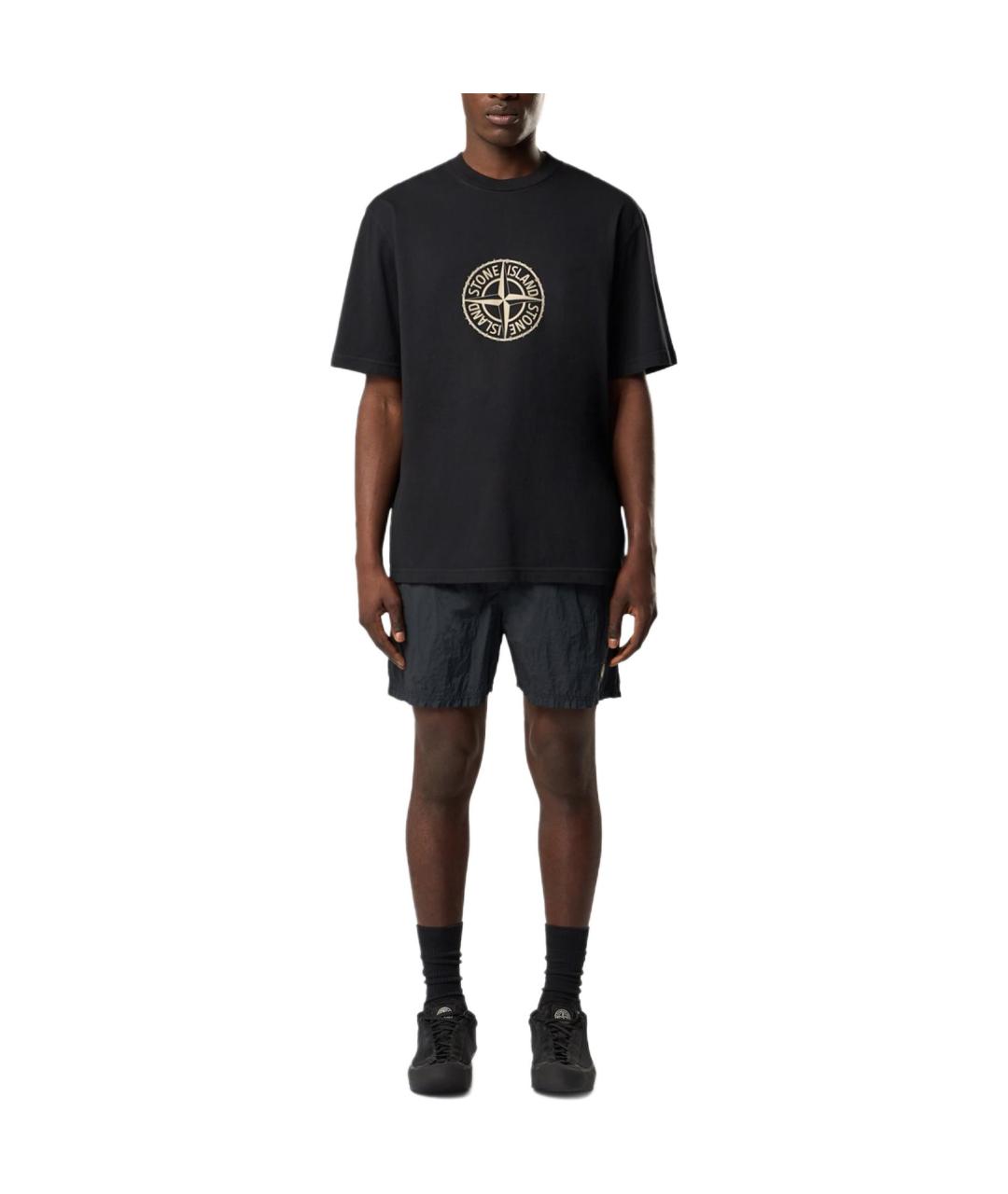 STONE ISLAND Черная футболка, фото 3