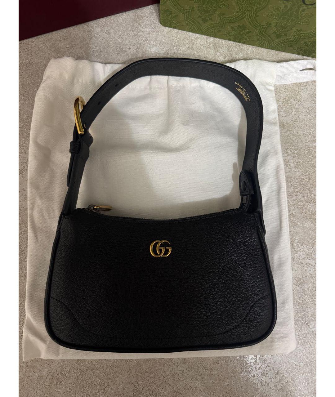 GUCCI Черная кожаная сумка через плечо, фото 3