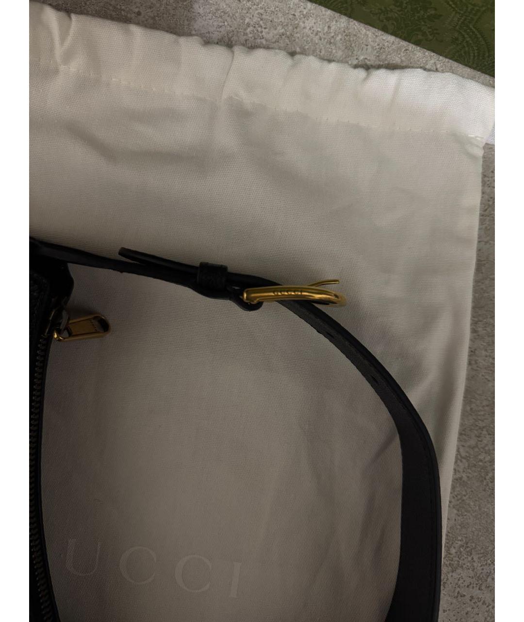 GUCCI Черная кожаная сумка через плечо, фото 7