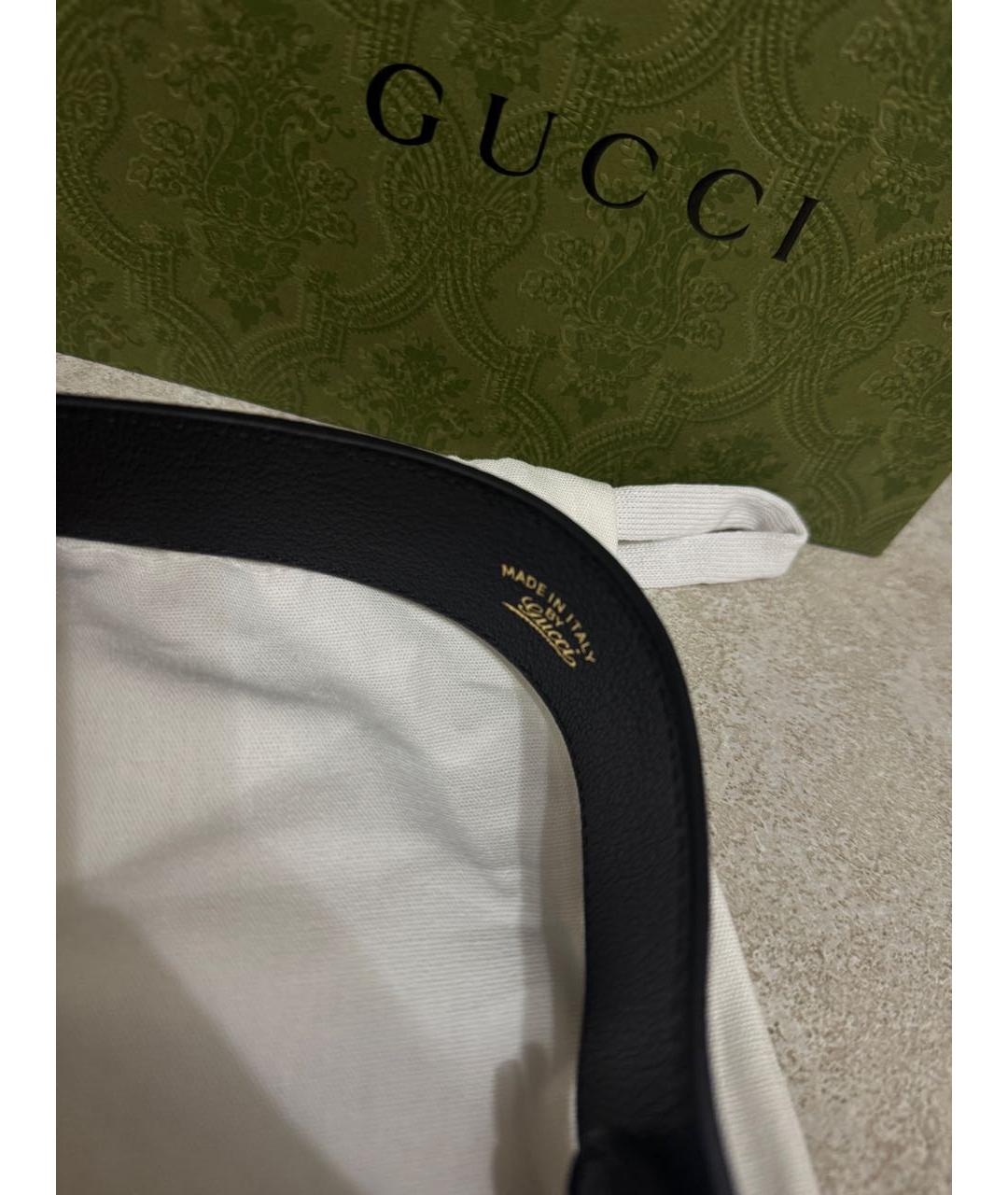 GUCCI Черная кожаная сумка через плечо, фото 6