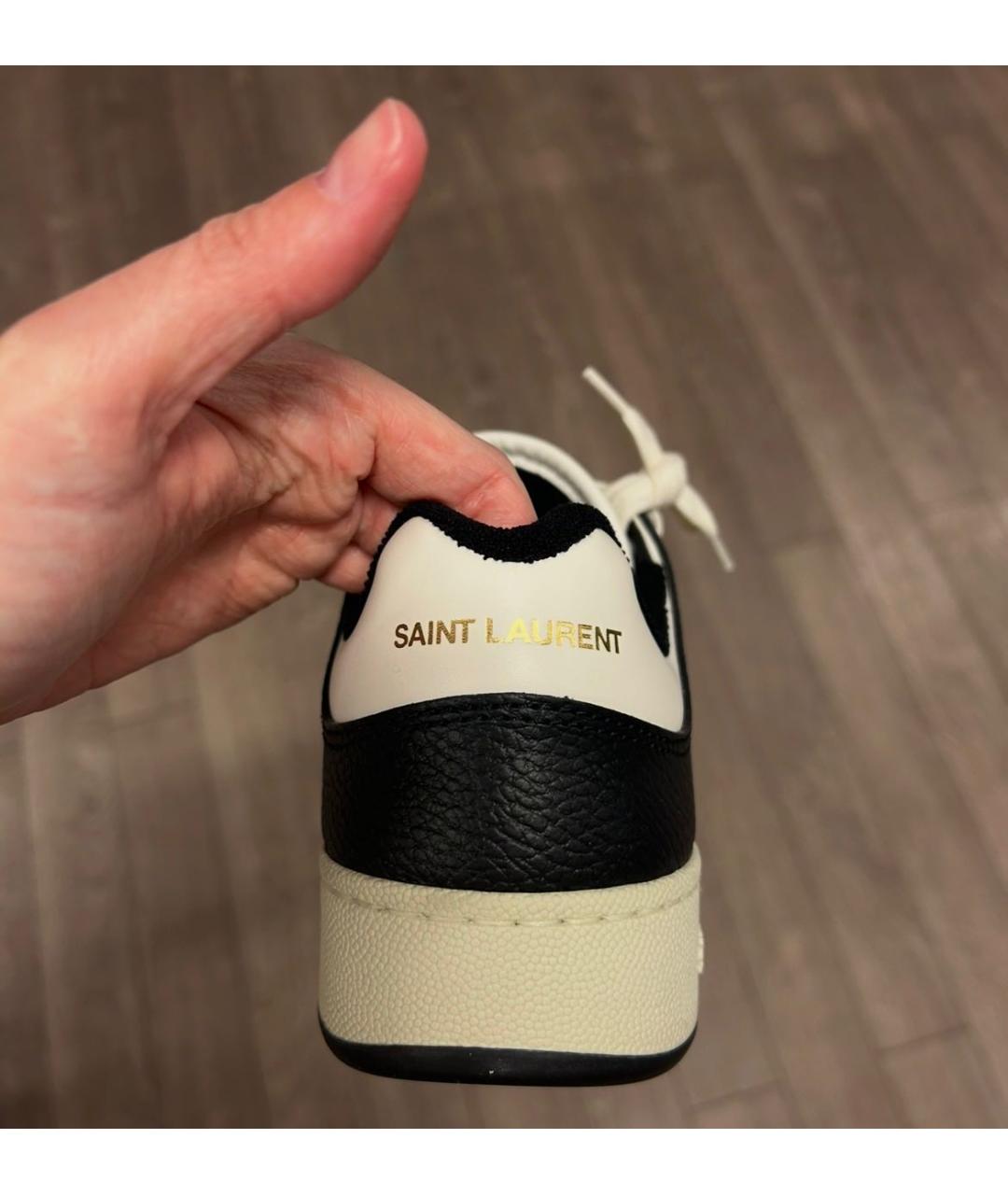 SAINT LAURENT Белые кожаные кеды, фото 5