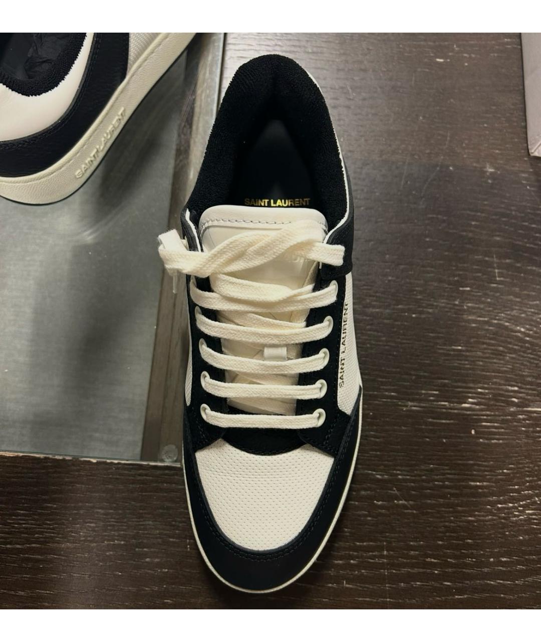 SAINT LAURENT Белые кожаные кеды, фото 2