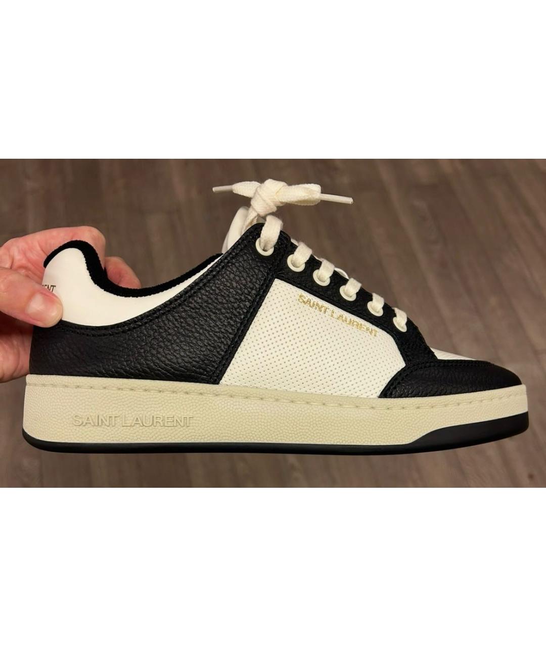 SAINT LAURENT Белые кожаные кеды, фото 9