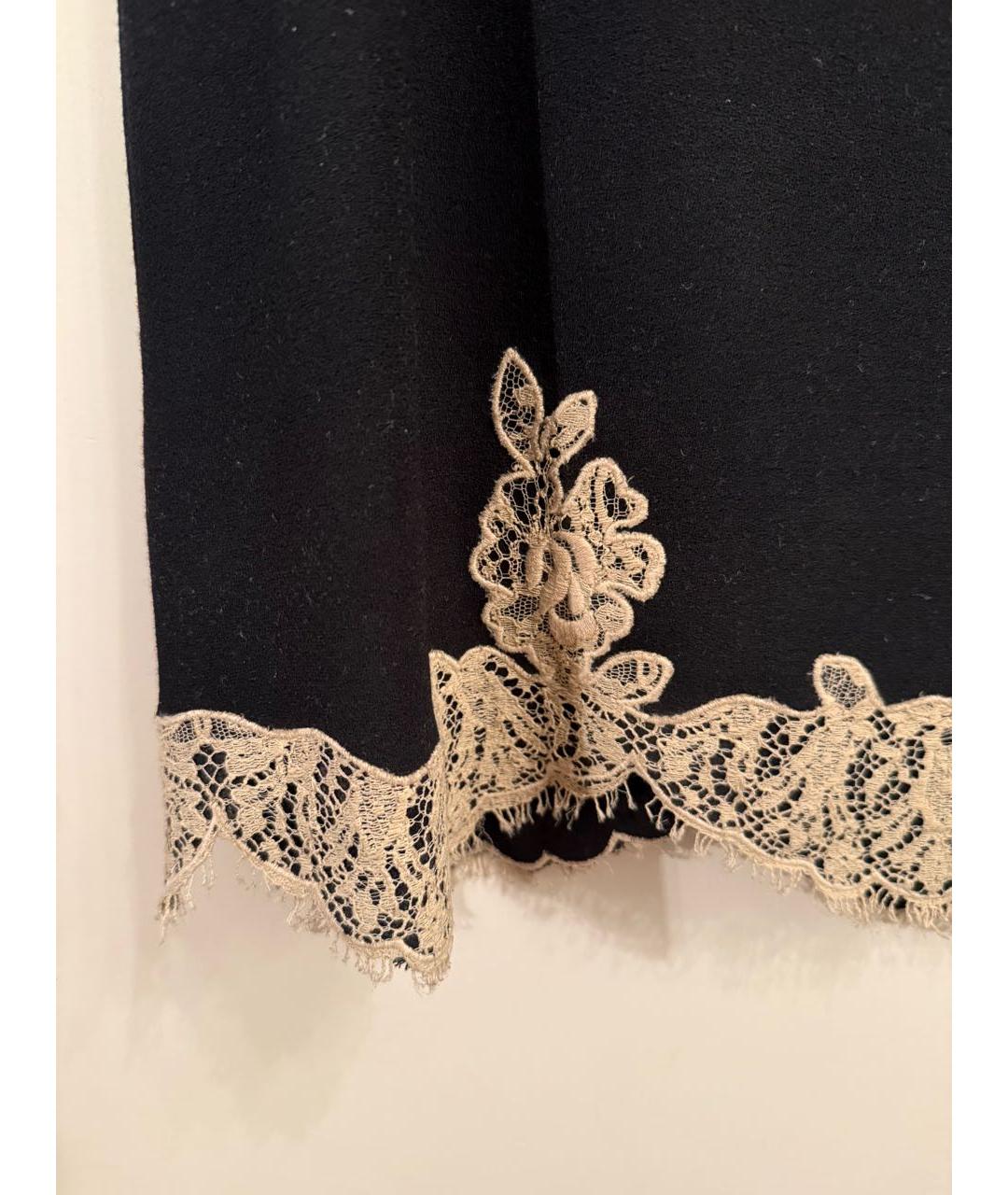 RED VALENTINO Черная шерстяная юбка миди, фото 4