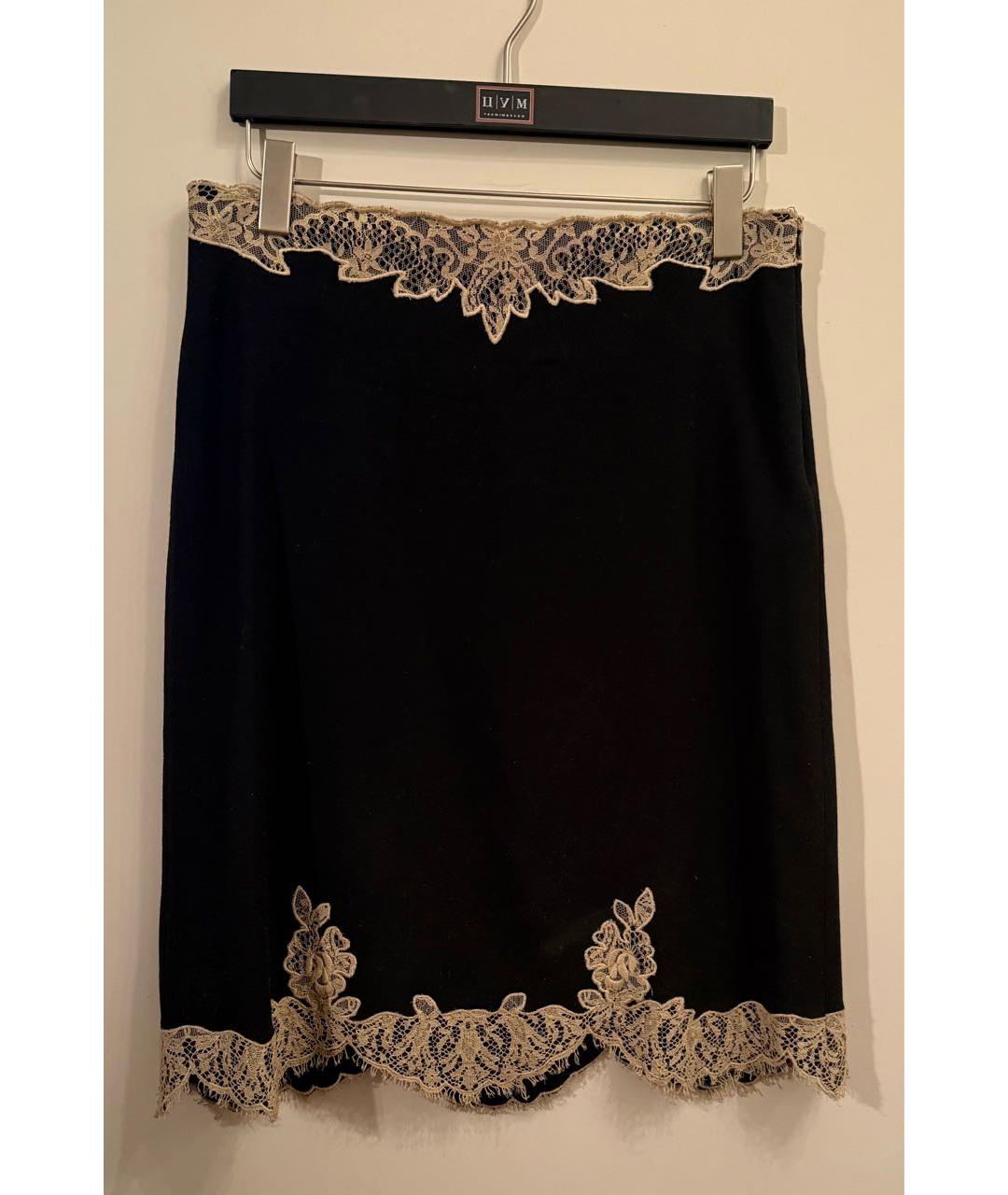 RED VALENTINO Черная шерстяная юбка миди, фото 8