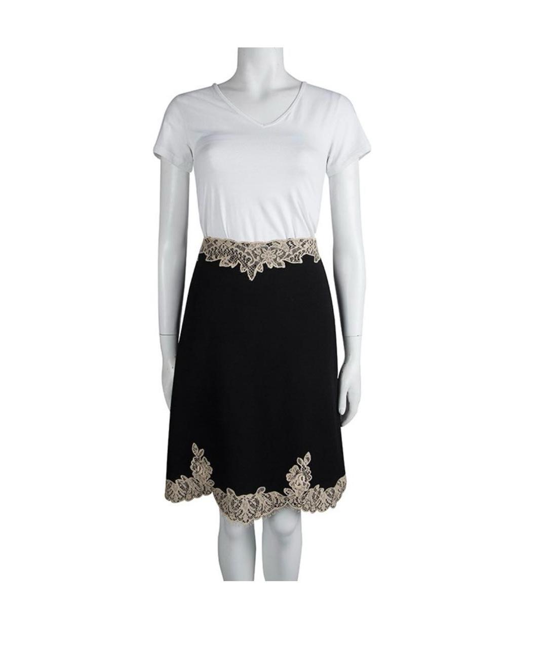 RED VALENTINO Черная шерстяная юбка миди, фото 7