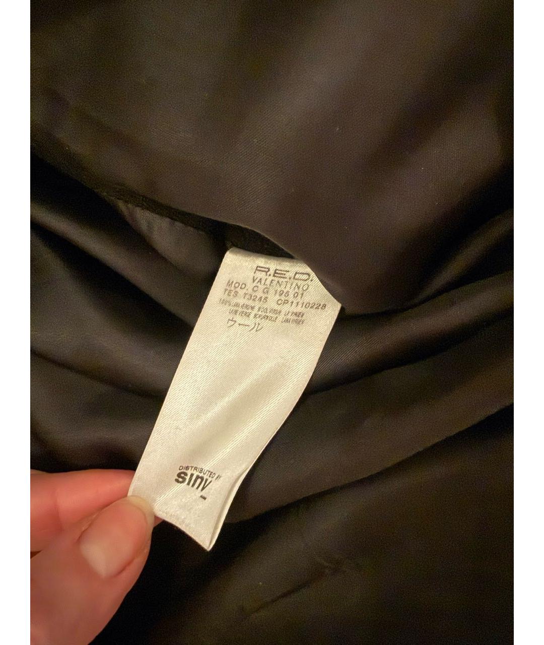RED VALENTINO Черная шерстяная юбка миди, фото 6