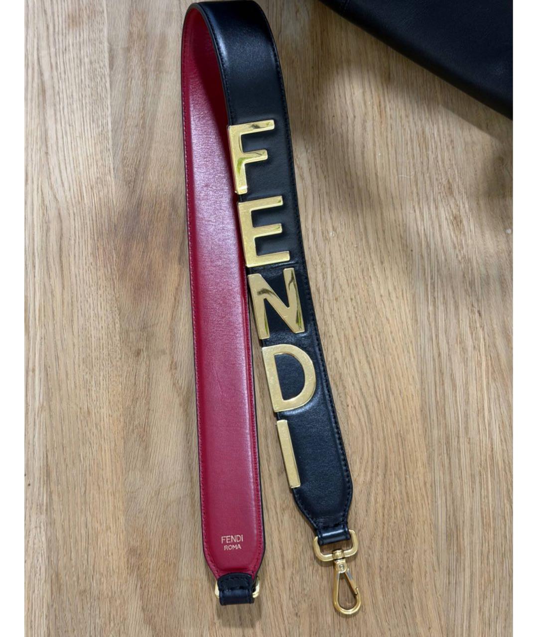 FENDI Темно-синяя кожаная сумка тоут, фото 8