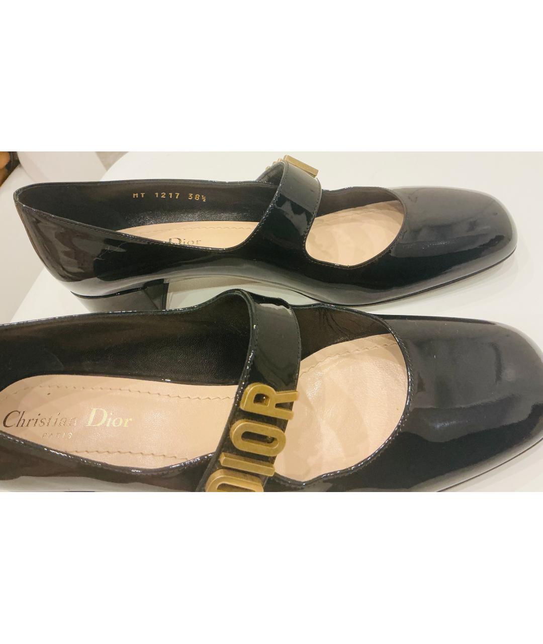 CHRISTIAN DIOR Черные туфли из лакированной кожи, фото 5