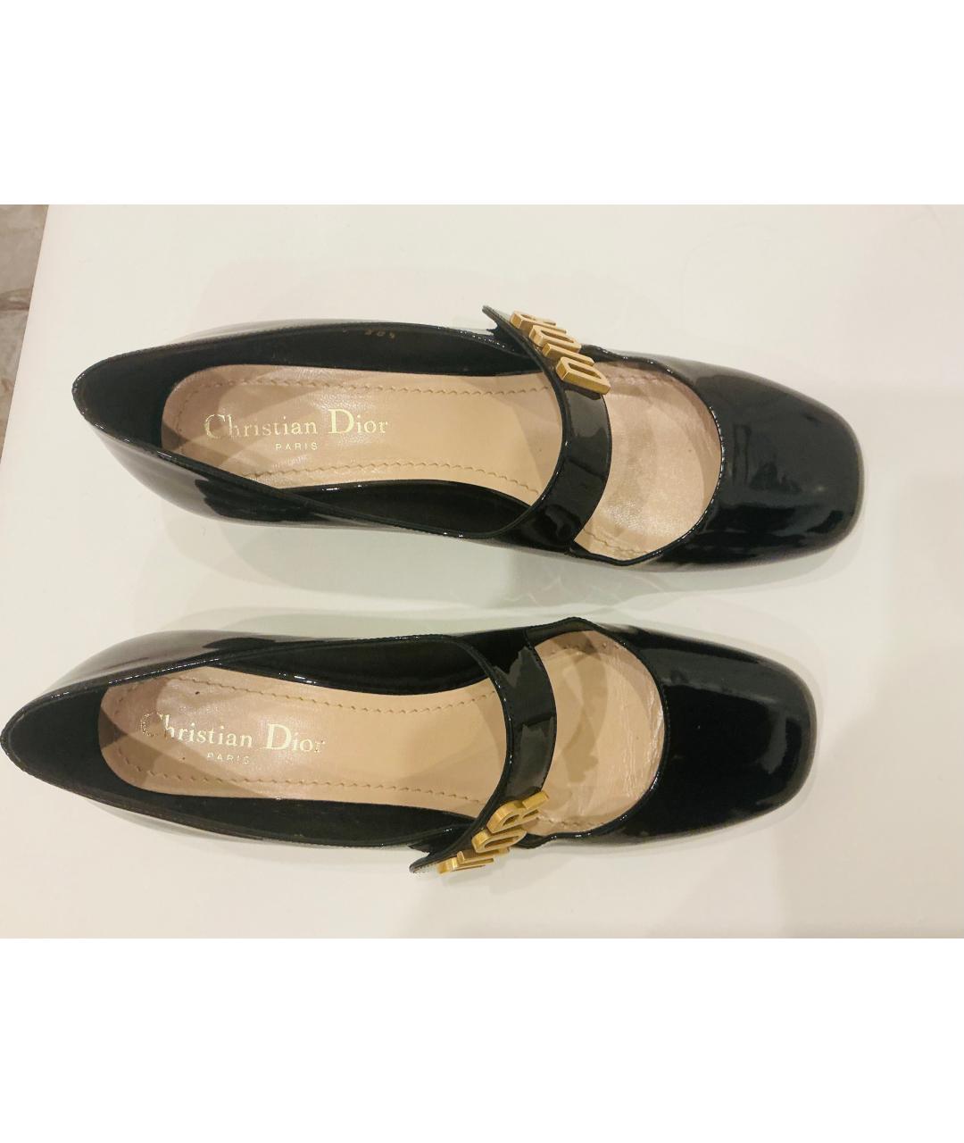 CHRISTIAN DIOR Черные туфли из лакированной кожи, фото 6