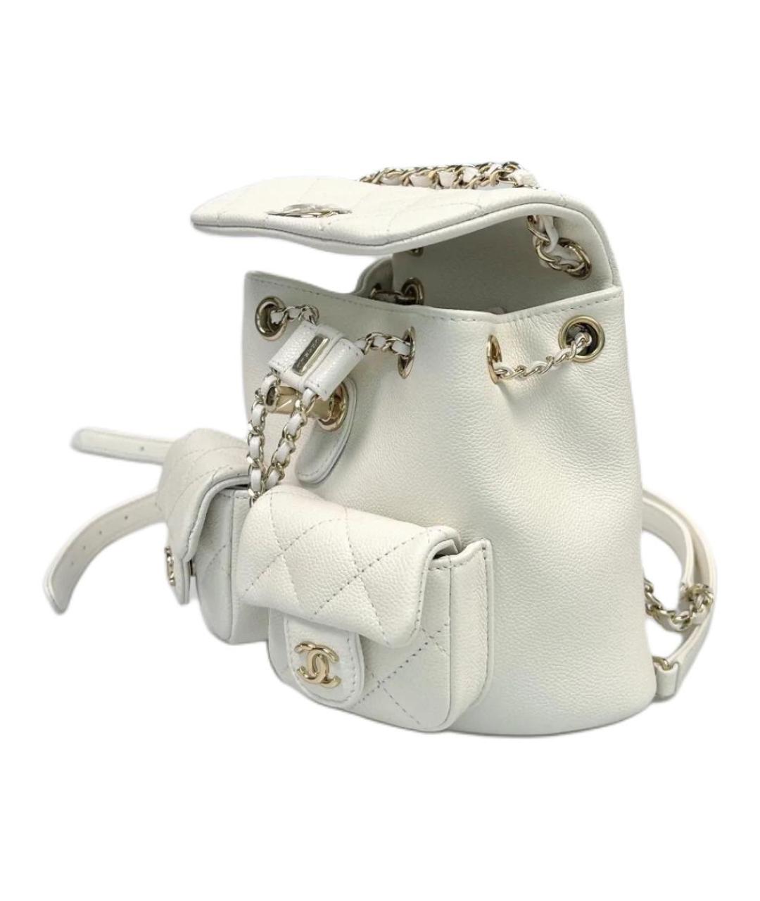 CHANEL Белый кожаный рюкзак, фото 2