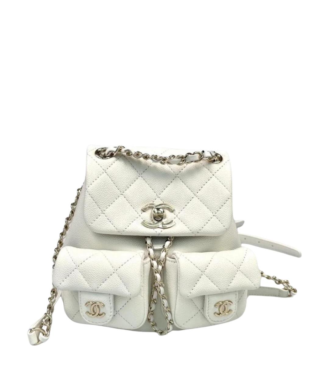 CHANEL Белый кожаный рюкзак, фото 1