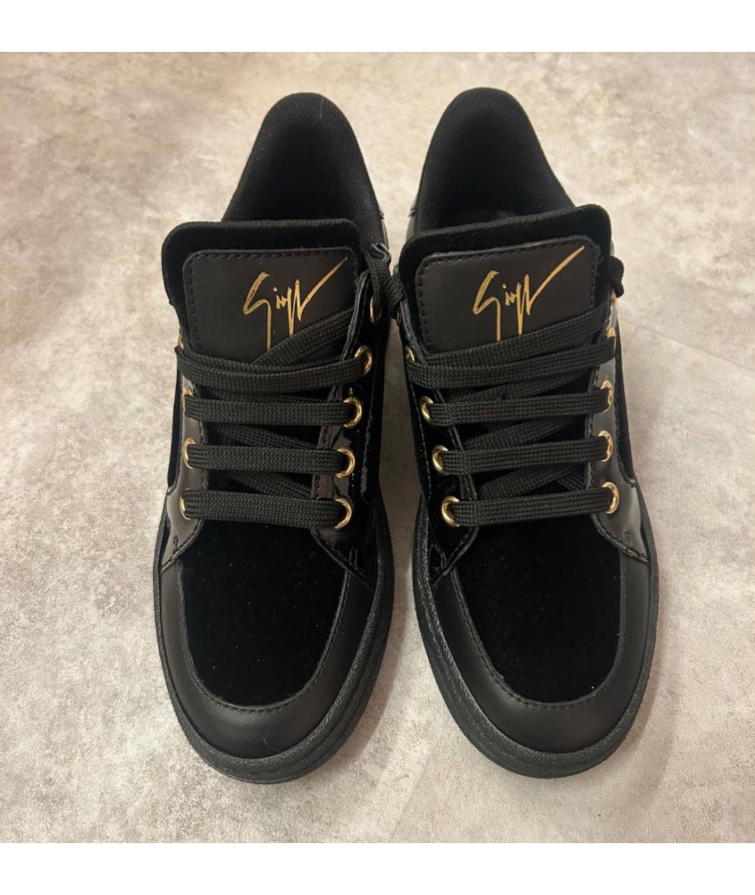 GIUSEPPE ZANOTTI DESIGN Черные кожаные кеды, фото 2