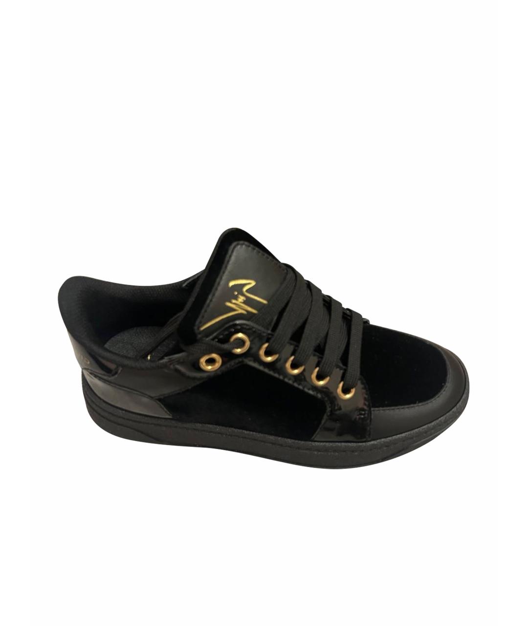 GIUSEPPE ZANOTTI DESIGN Черные кожаные кеды, фото 1