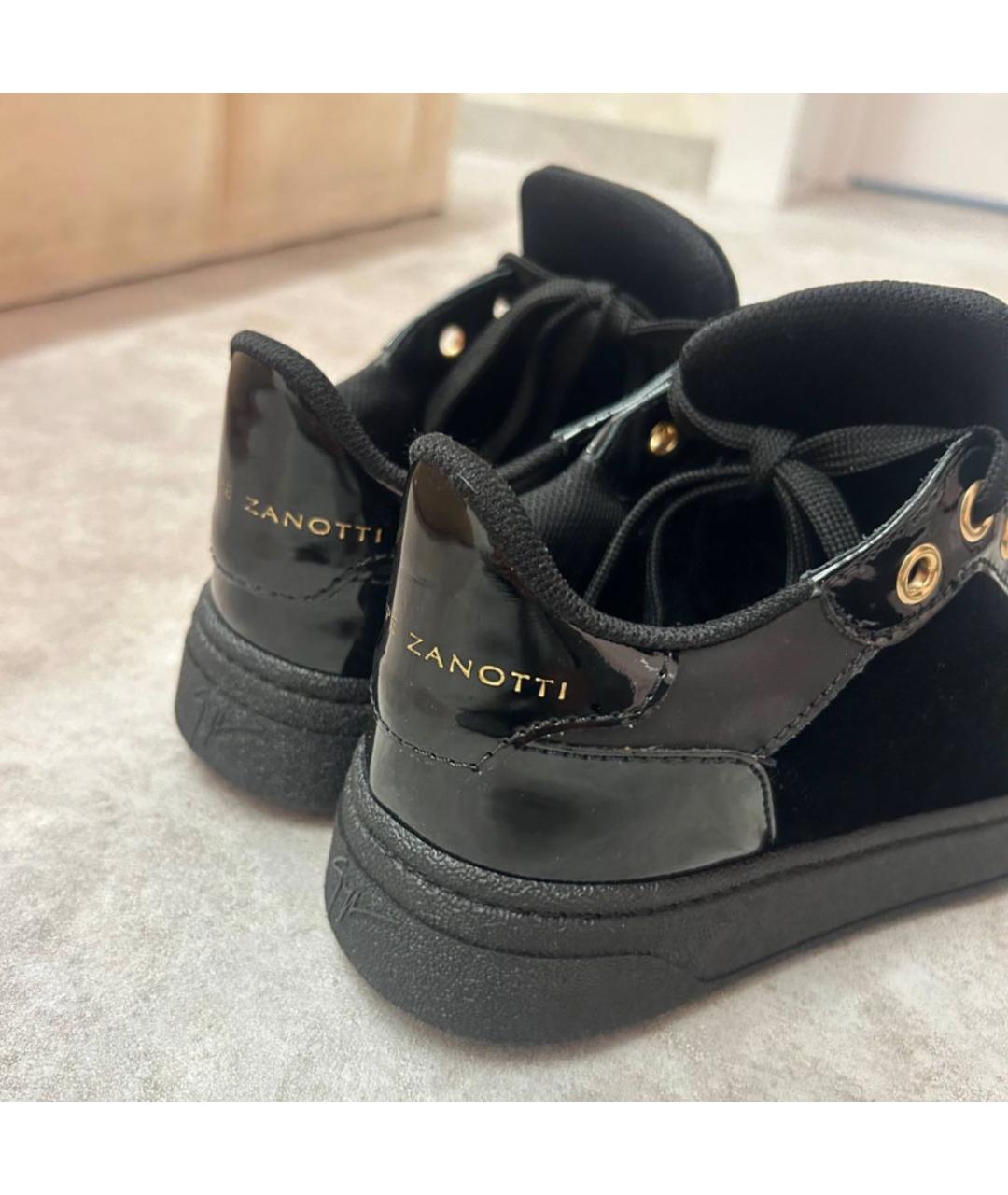 GIUSEPPE ZANOTTI DESIGN Черные кожаные кеды, фото 3