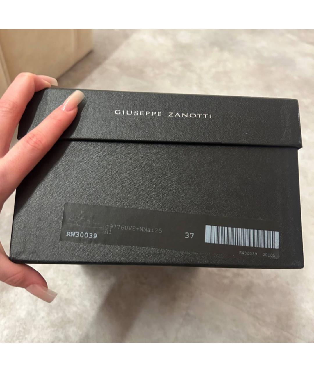 GIUSEPPE ZANOTTI DESIGN Черные кожаные кеды, фото 8