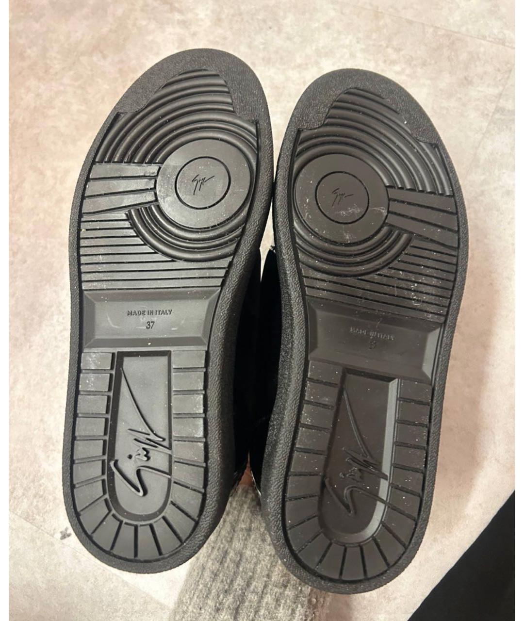GIUSEPPE ZANOTTI DESIGN Черные кожаные кеды, фото 5
