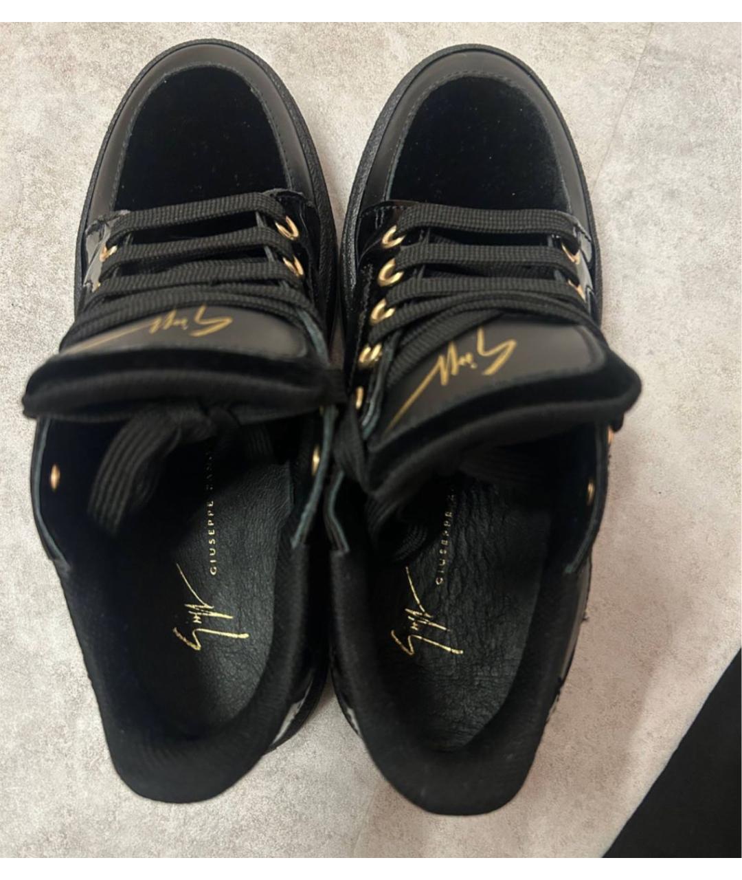 GIUSEPPE ZANOTTI DESIGN Черные кожаные кеды, фото 4