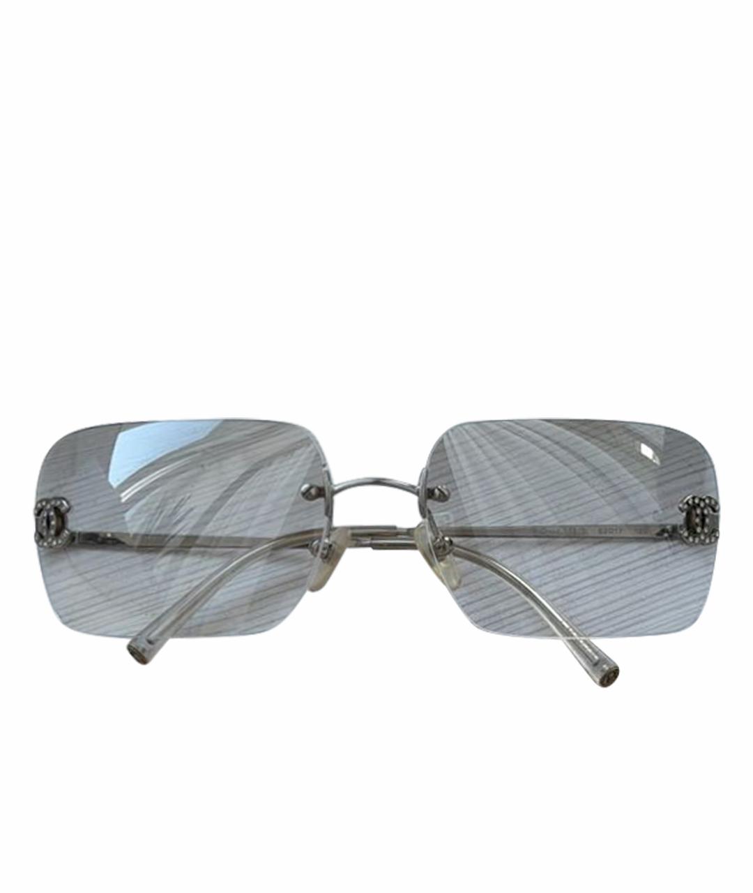 CHANEL Серебряные металлические солнцезащитные очки, фото 1