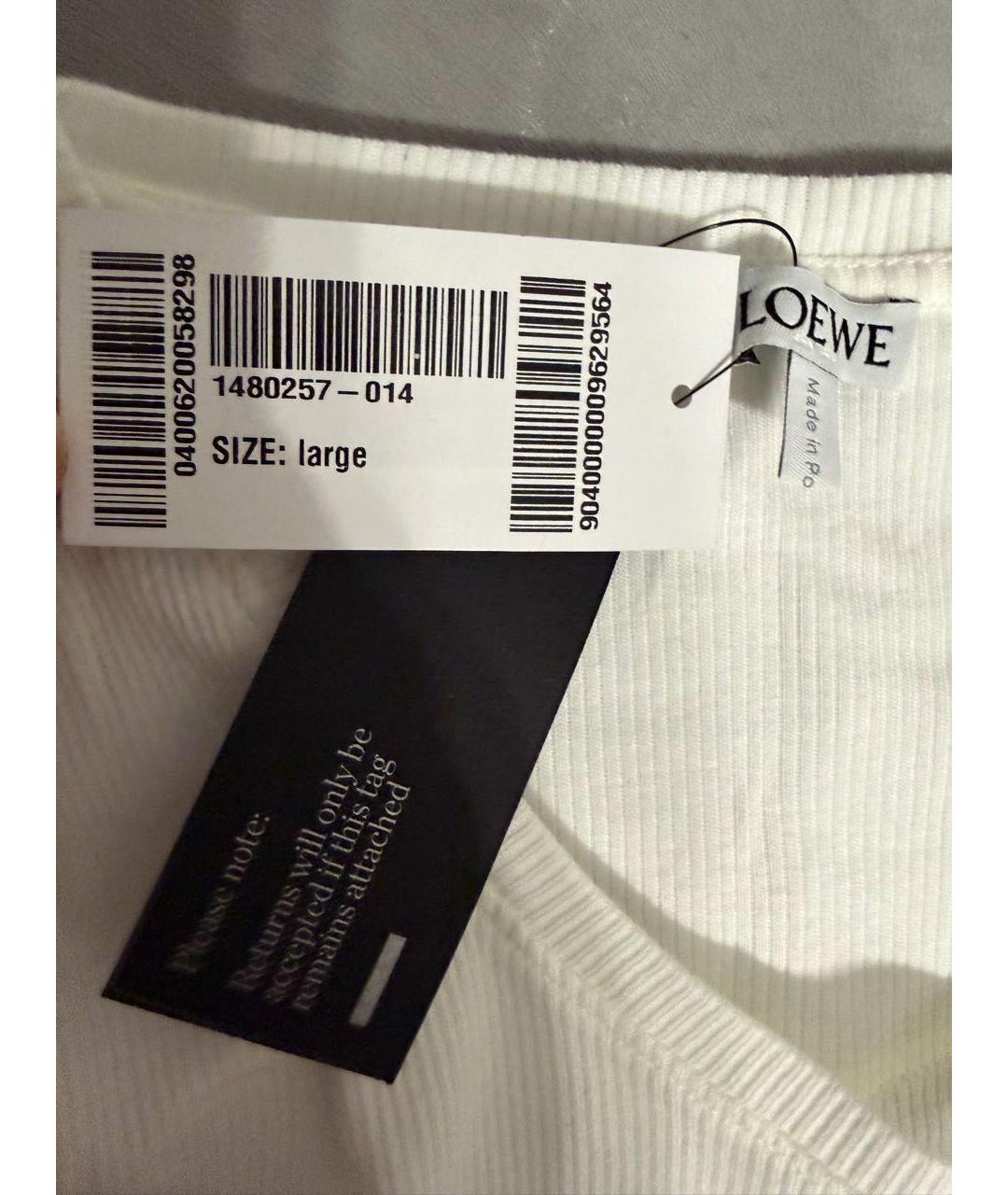 LOEWE Белая майка, фото 4