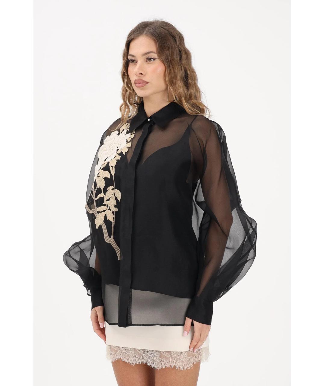 MAX MARA STUDIO Черная шелковая блузы, фото 3