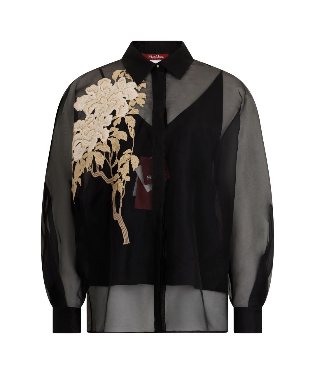 MAX MARA STUDIO Черная шелковая блузы, фото 1