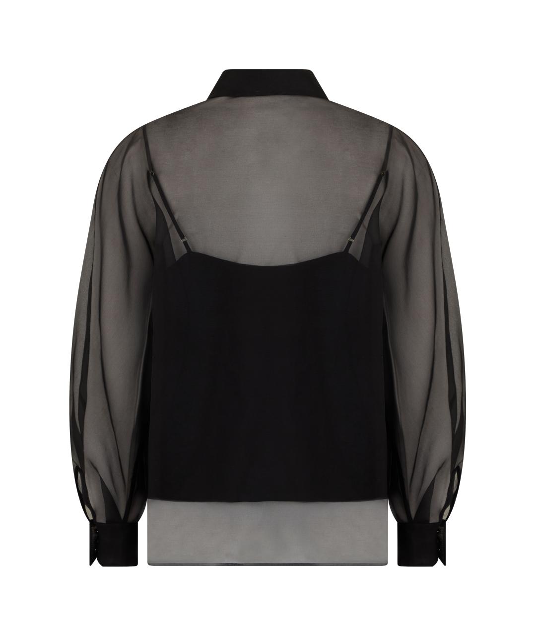 MAX MARA STUDIO Черная шелковая блузы, фото 2