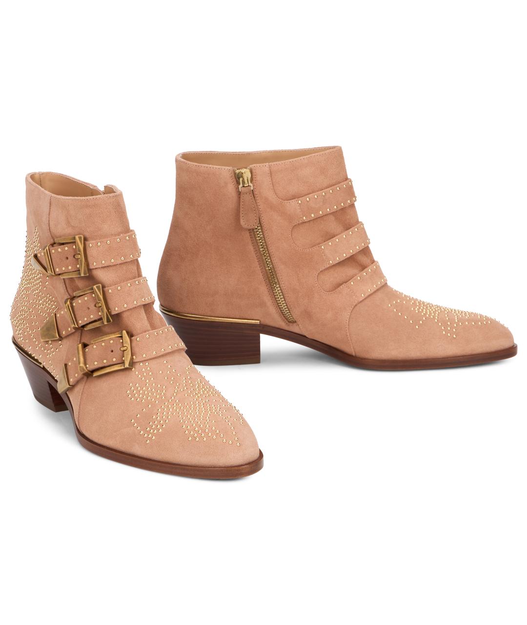 CHLOE Розовые замшевые ботильоны, фото 3