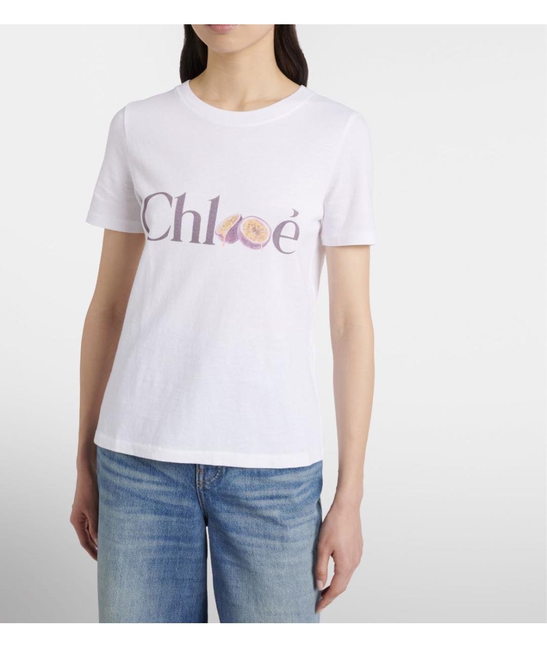CHLOE Белая хлопковая футболка, фото 2