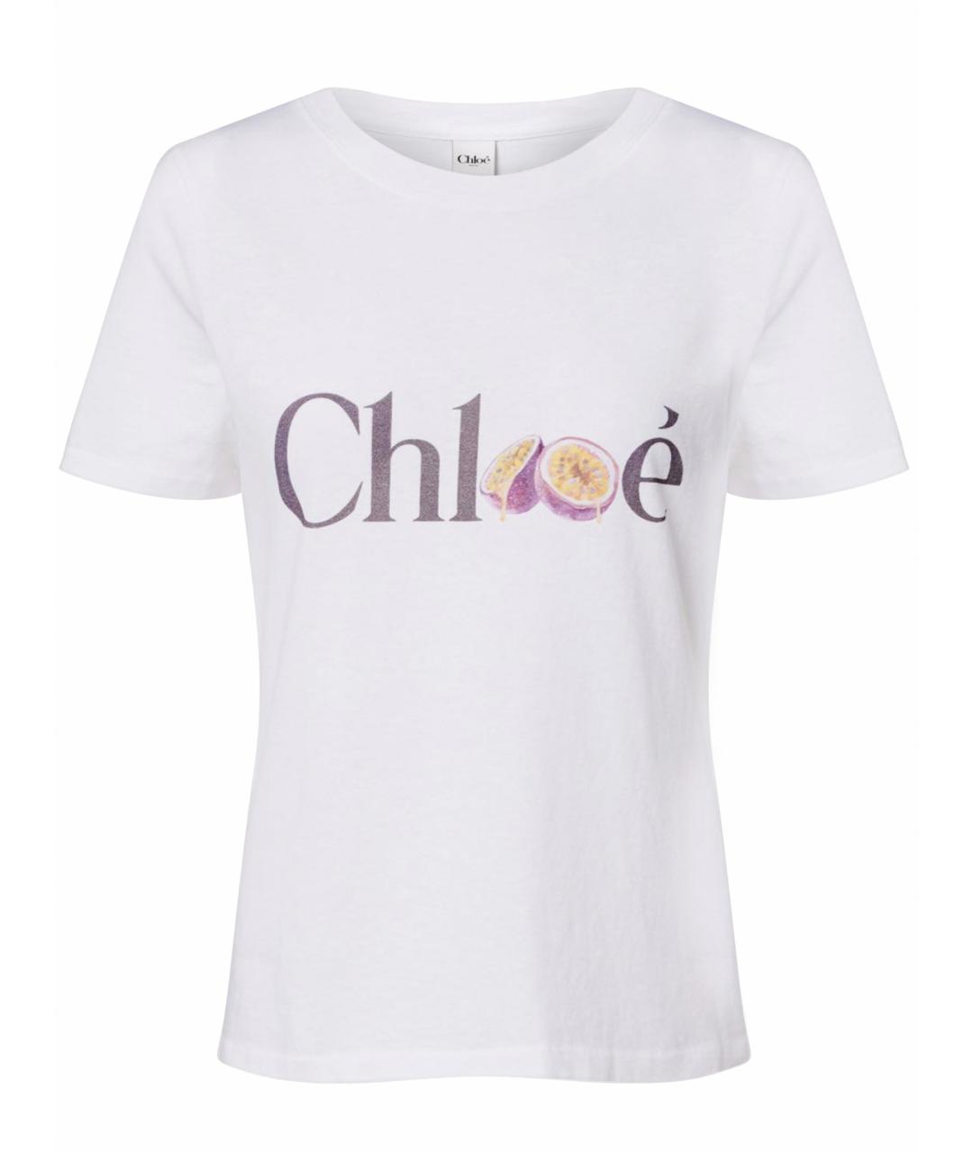CHLOE Белая хлопковая футболка, фото 1
