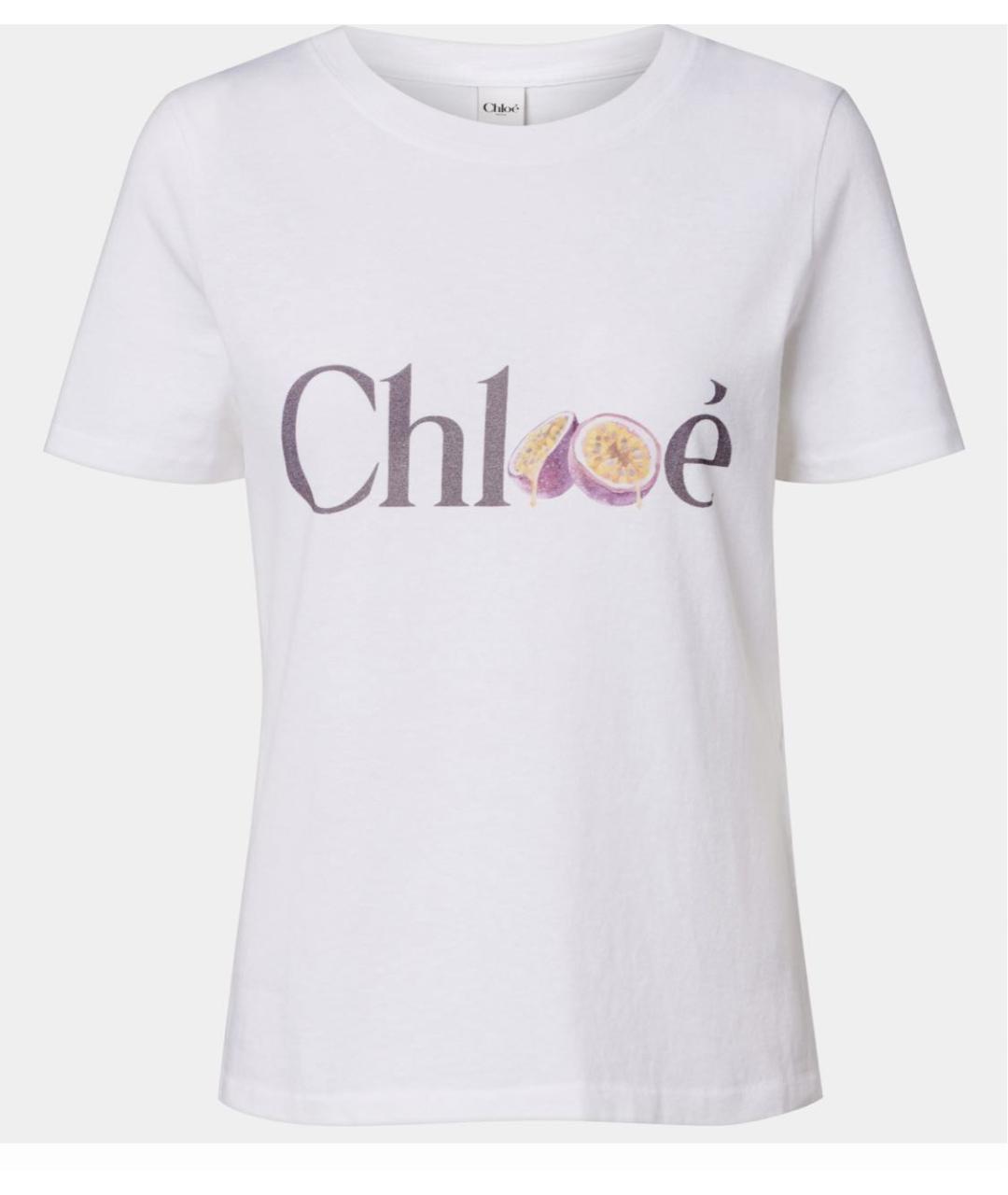 CHLOE Белая хлопковая футболка, фото 4
