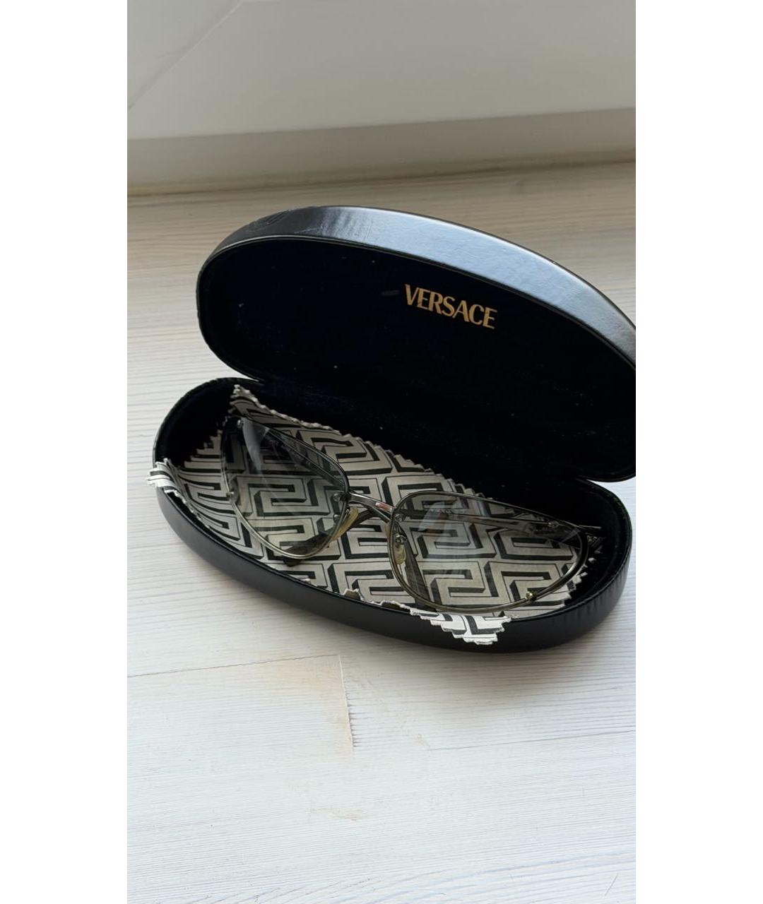 VERSACE Антрацитовые металлические солнцезащитные очки, фото 2