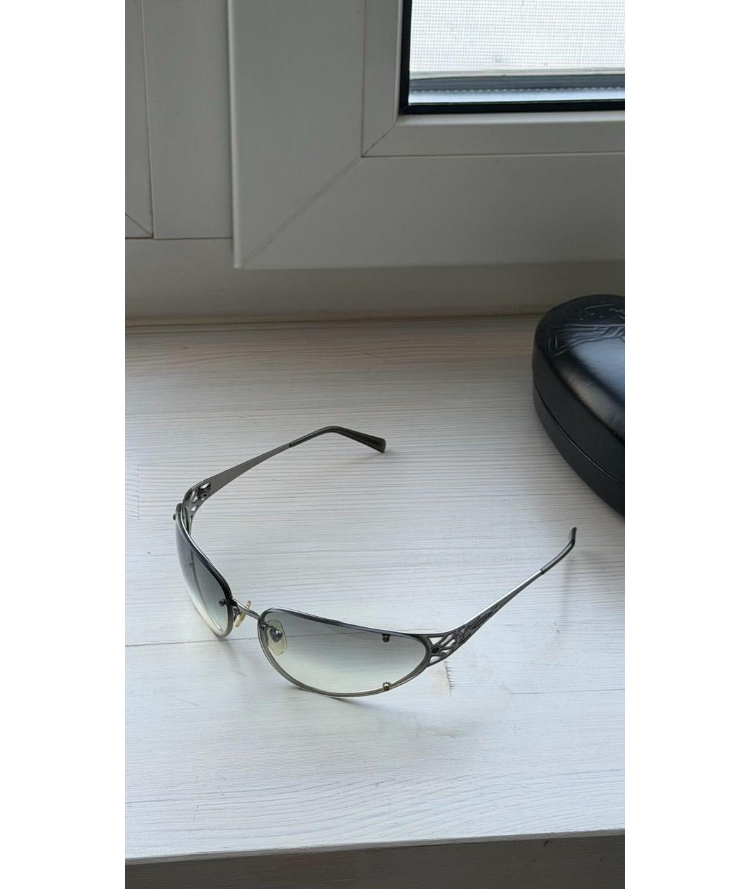 VERSACE Антрацитовые металлические солнцезащитные очки, фото 3