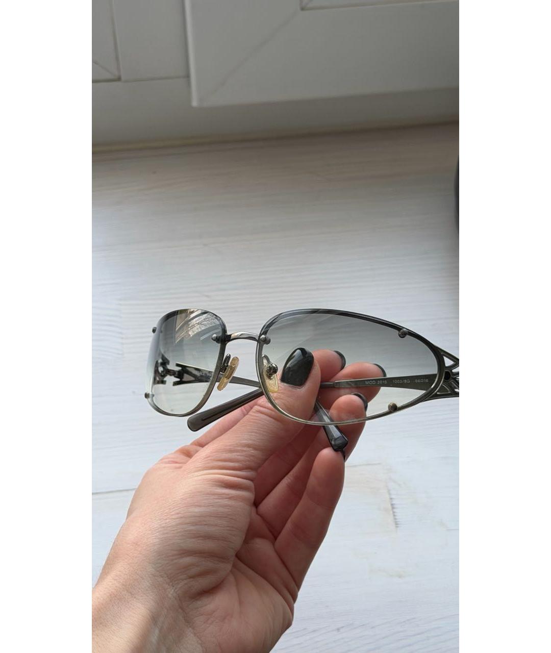 VERSACE Антрацитовые металлические солнцезащитные очки, фото 4