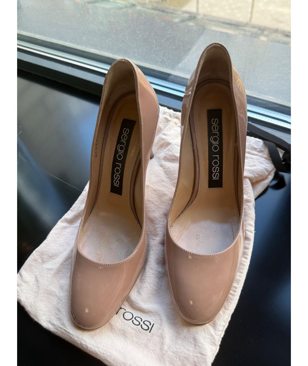 SERGIO ROSSI Розовые туфли из лакированной кожи, фото 2