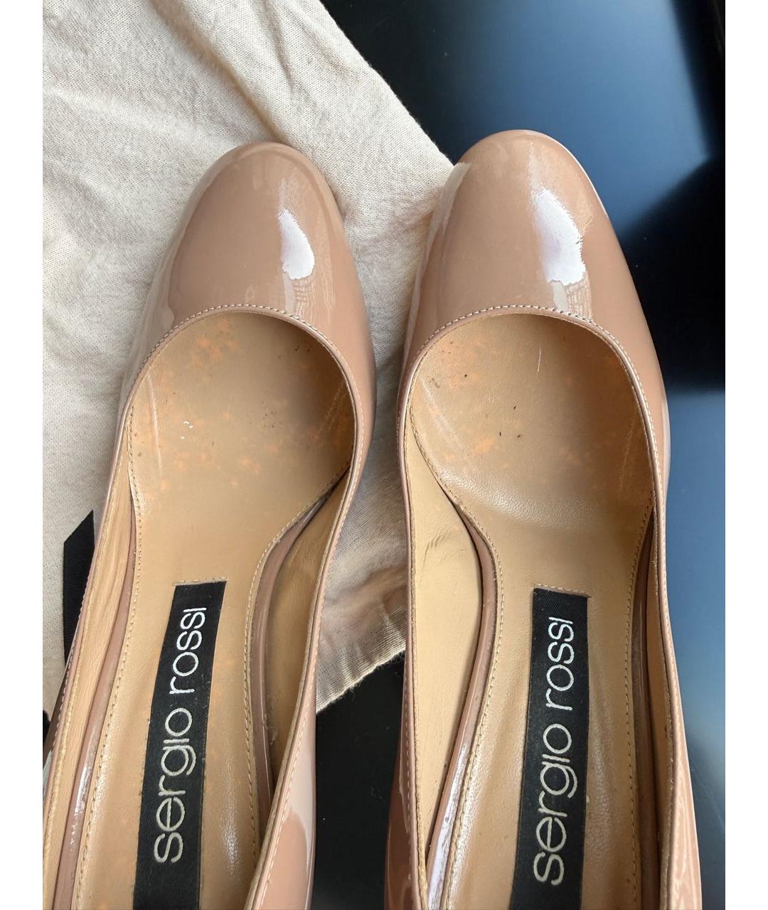 SERGIO ROSSI Розовые туфли из лакированной кожи, фото 3