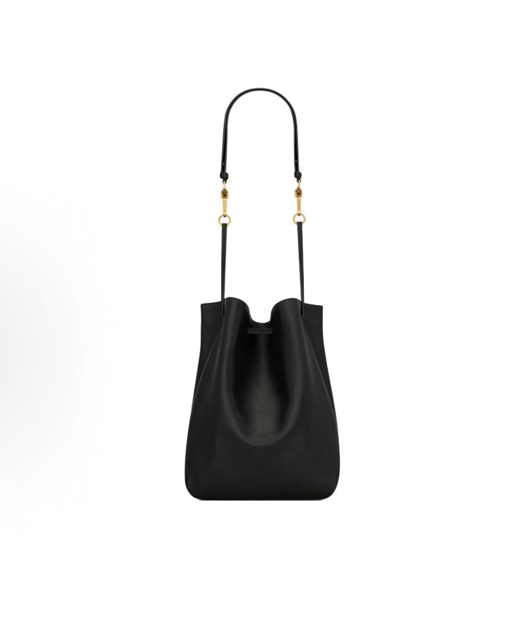 SAINT LAURENT Черная кожаная сумка тоут, фото 4