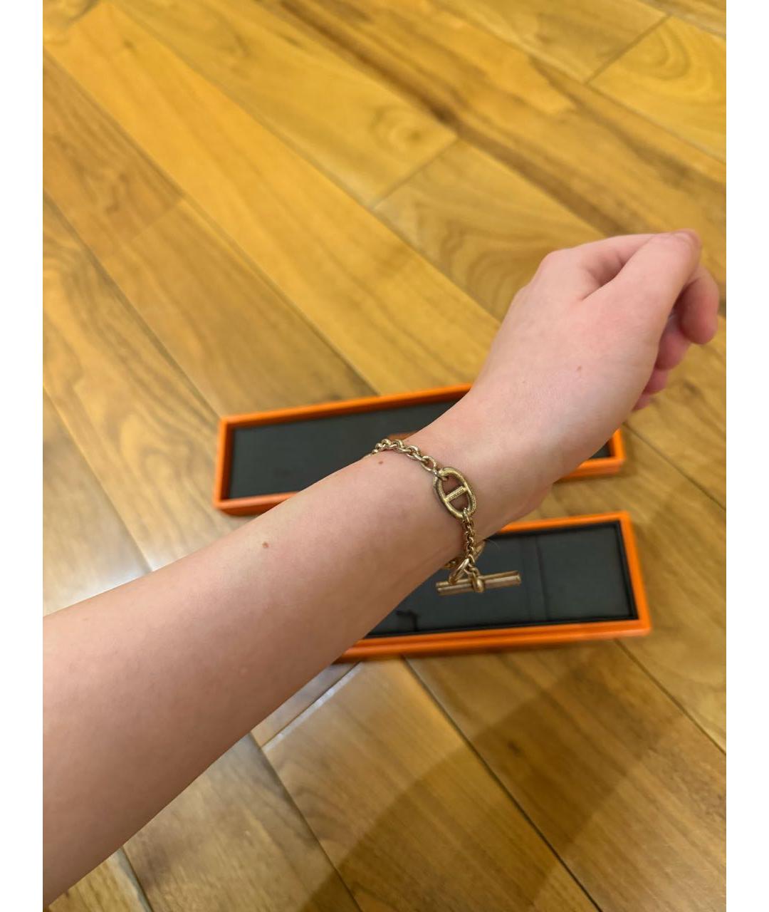 HERMES Серебрянный металлический браслет, фото 6