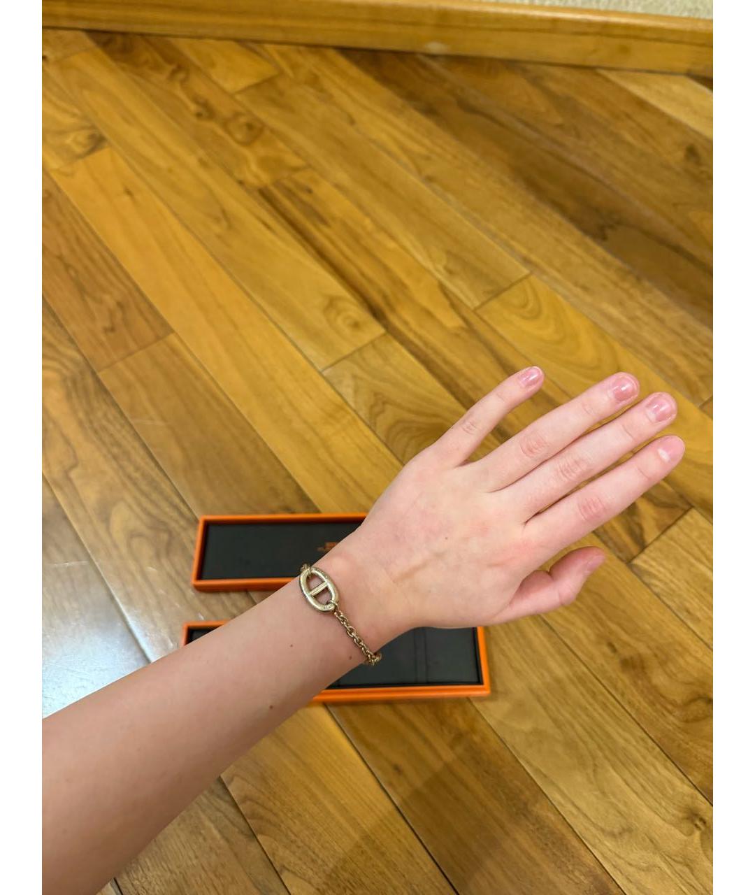HERMES Серебрянный металлический браслет, фото 5