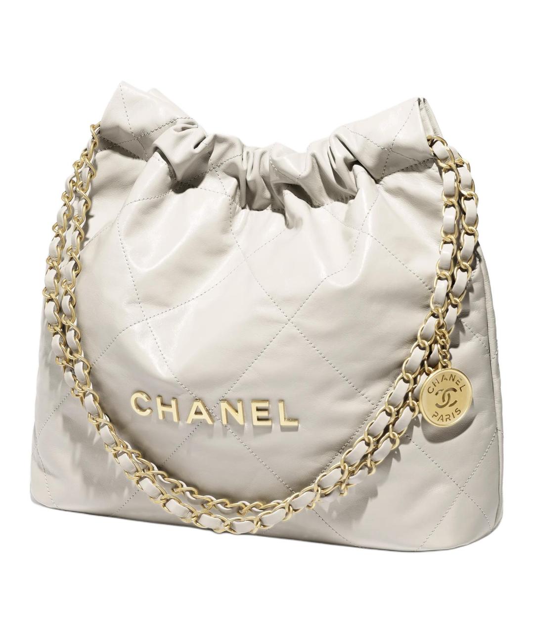 CHANEL Серая кожаная сумка через плечо, фото 2