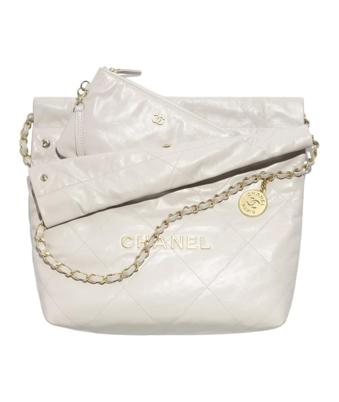 CHANEL Серая кожаная сумка через плечо, фото 3