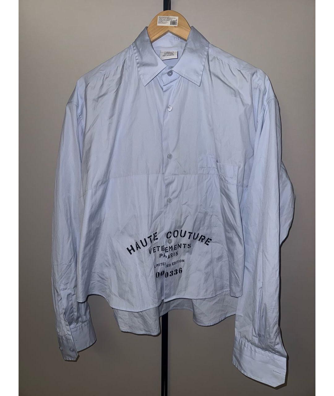 VETEMENTS Голубая хлопковая рубашка, фото 6