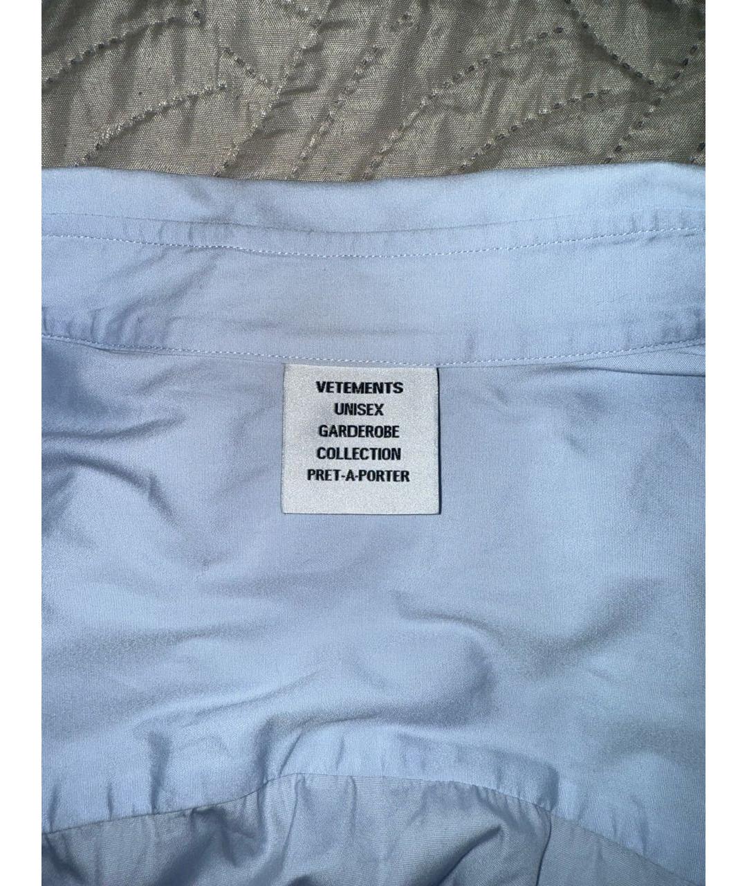 VETEMENTS Голубая хлопковая рубашка, фото 3