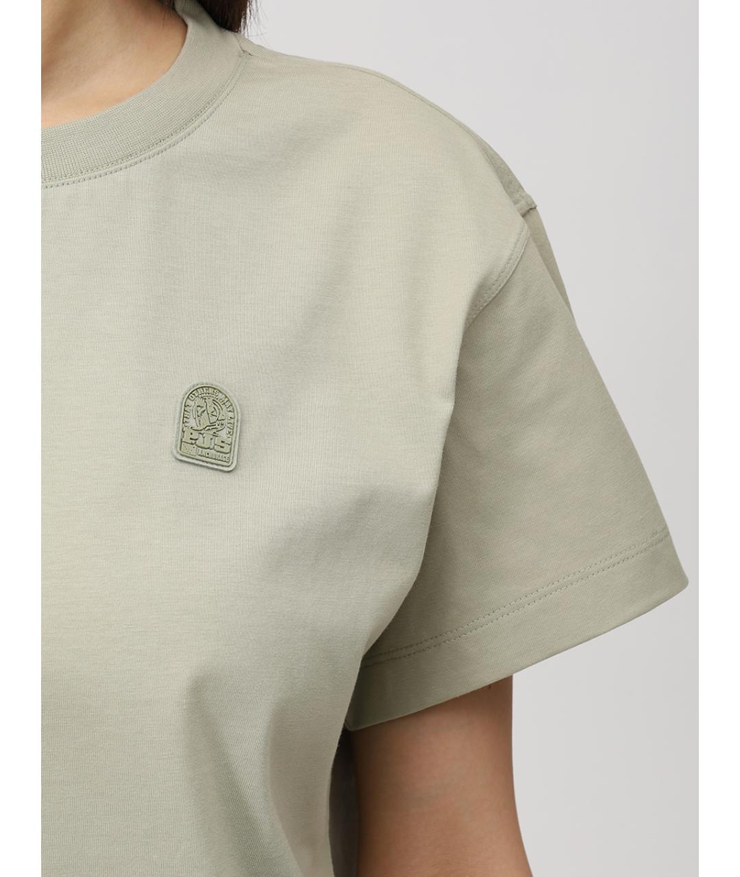 PARAJUMPERS Зеленая хлопковая футболка, фото 5
