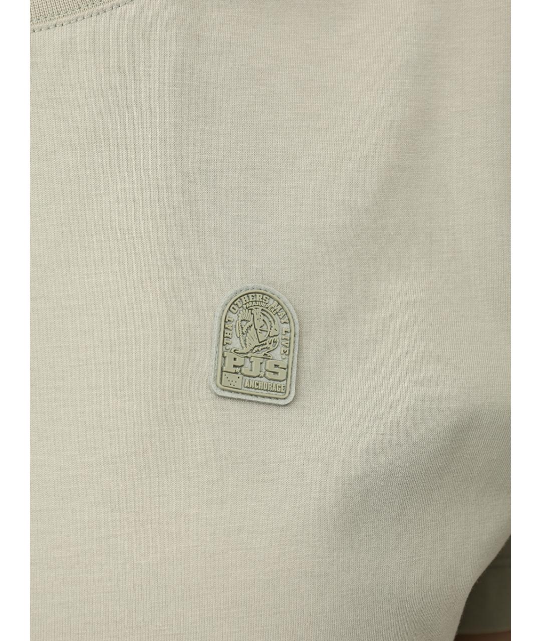 PARAJUMPERS Зеленая хлопковая футболка, фото 6