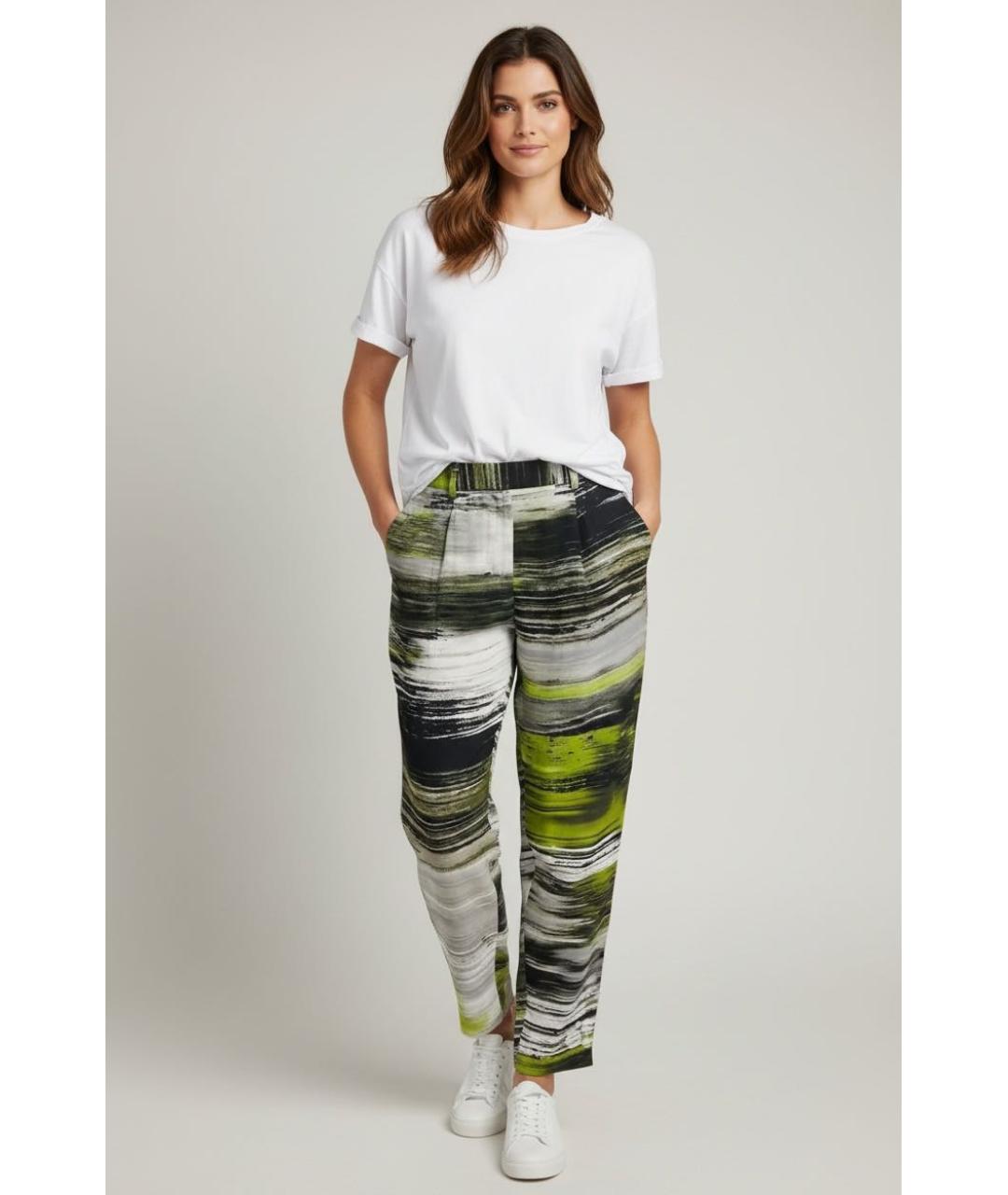 D.EXTERIOR Зеленые шелковые прямые брюки, фото 3