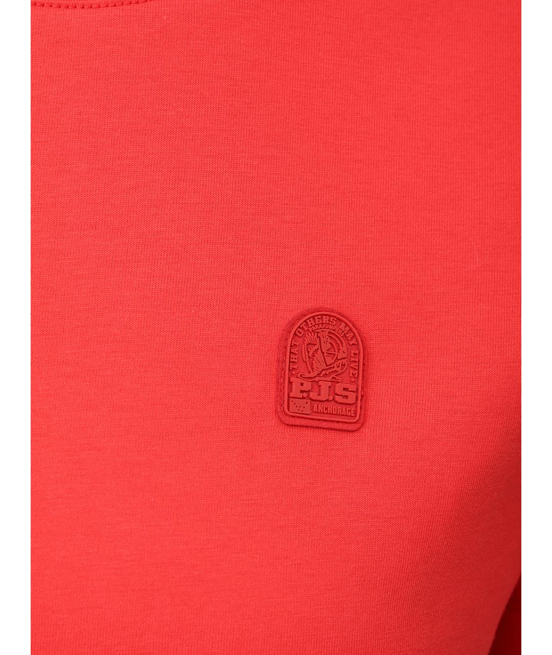 PARAJUMPERS Красная хлопковая футболка, фото 6