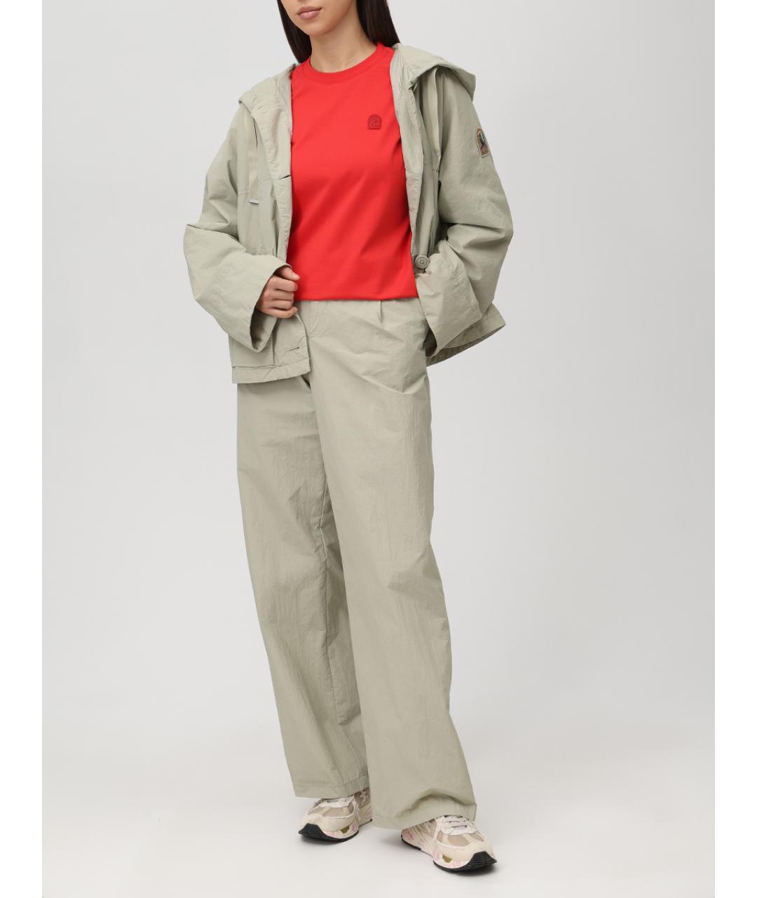 PARAJUMPERS Красная хлопковая футболка, фото 2